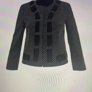 CAbi Jacket EUC size 10 Black & White & Gray dots